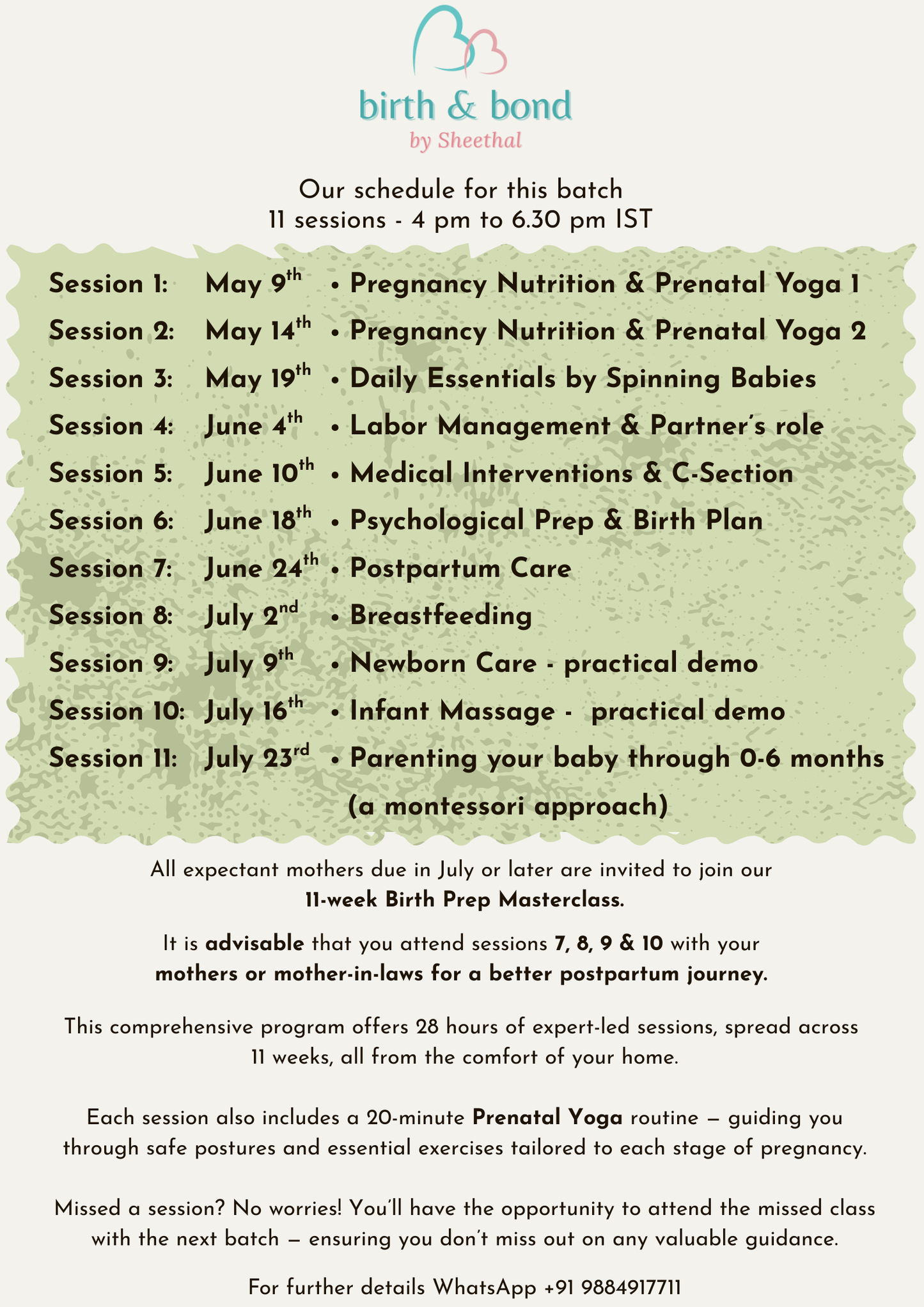 The Birth Prep : 11 Week online Masterclass