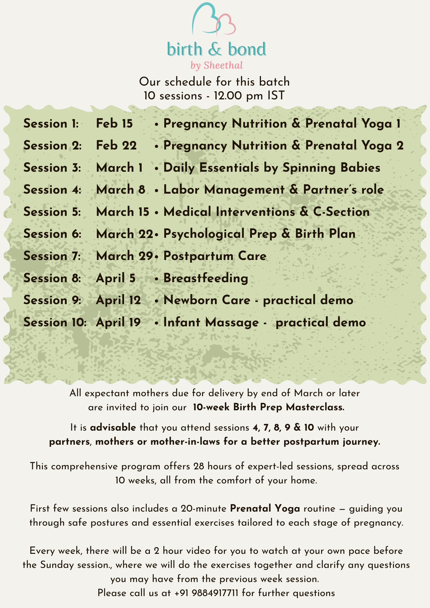 The Birth Prep - 10 week Masterclass