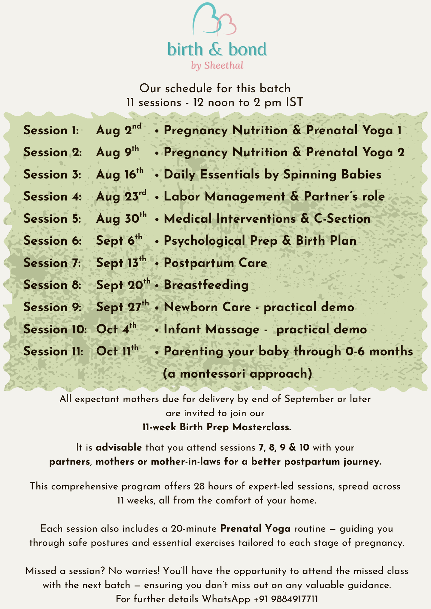 The Birth Prep : 11 Week online Masterclass