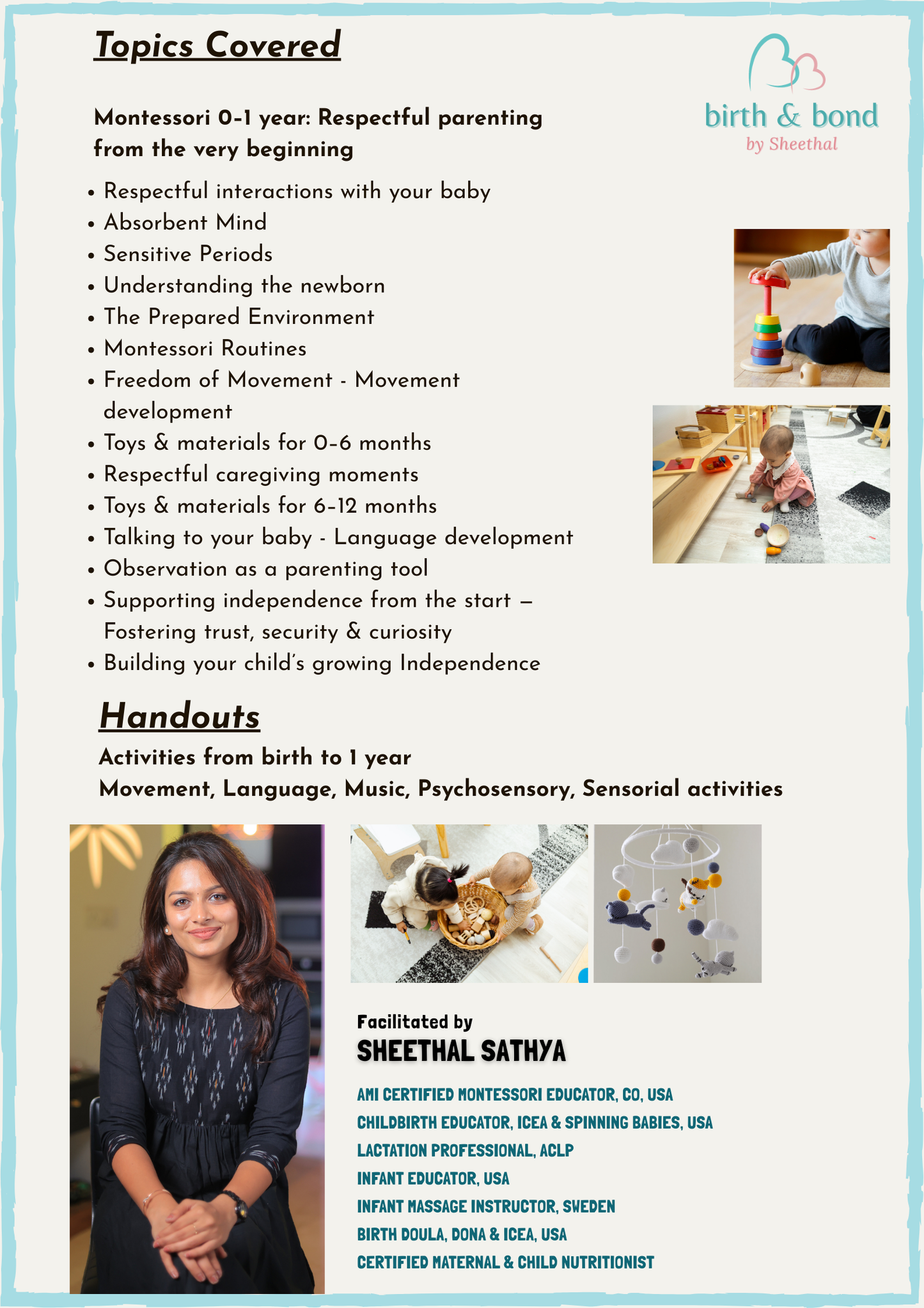 The Montessori Baby – Respectful Parenting from Birth